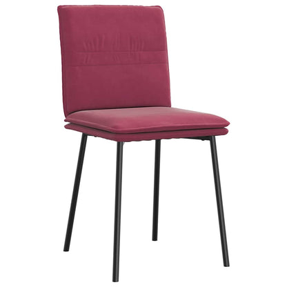 Eetkamerstoelen 4 st fluweel wijnrood