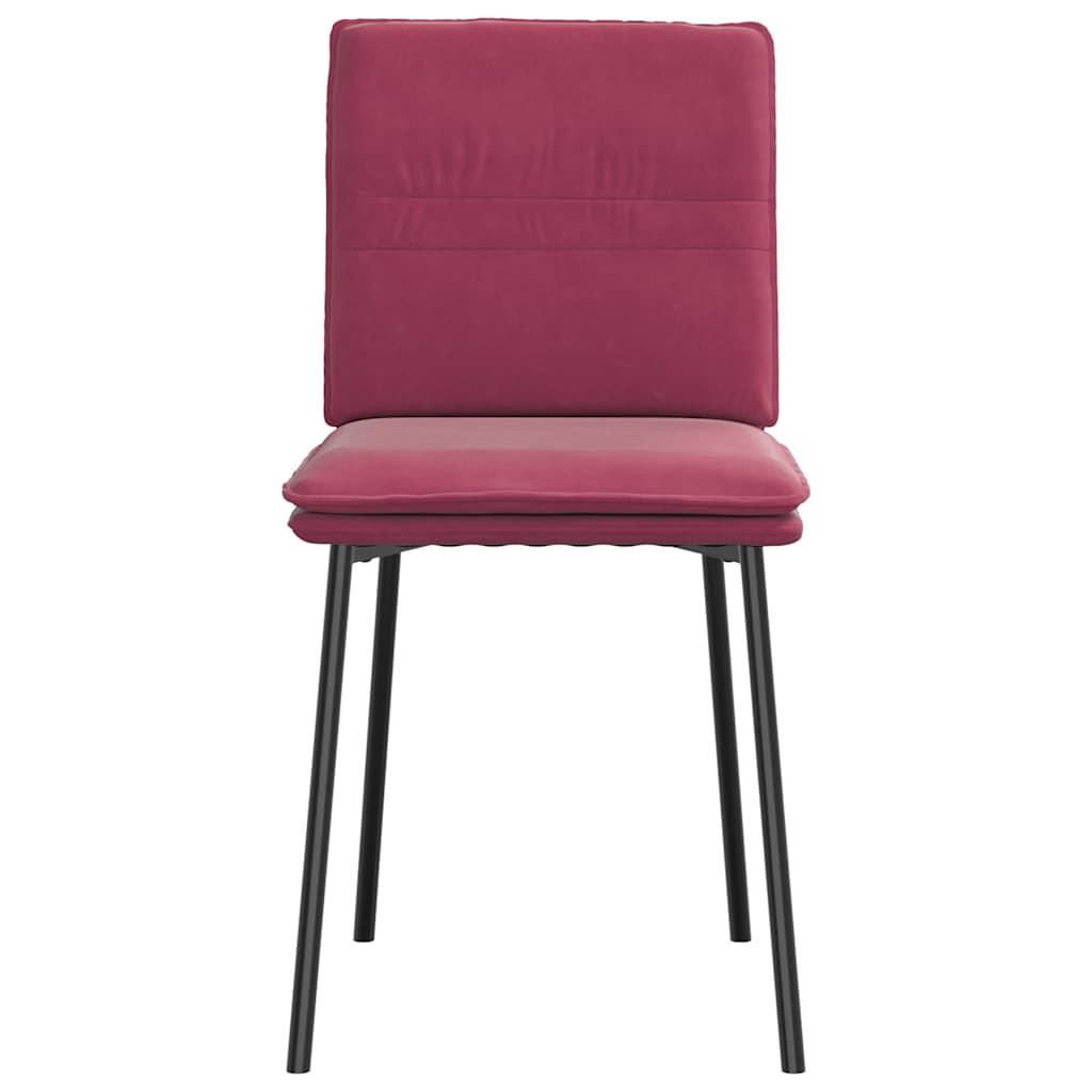 Eetkamerstoelen 4 st fluweel wijnrood