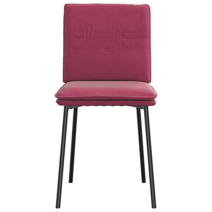 Eetkamerstoelen 4 st fluweel wijnrood