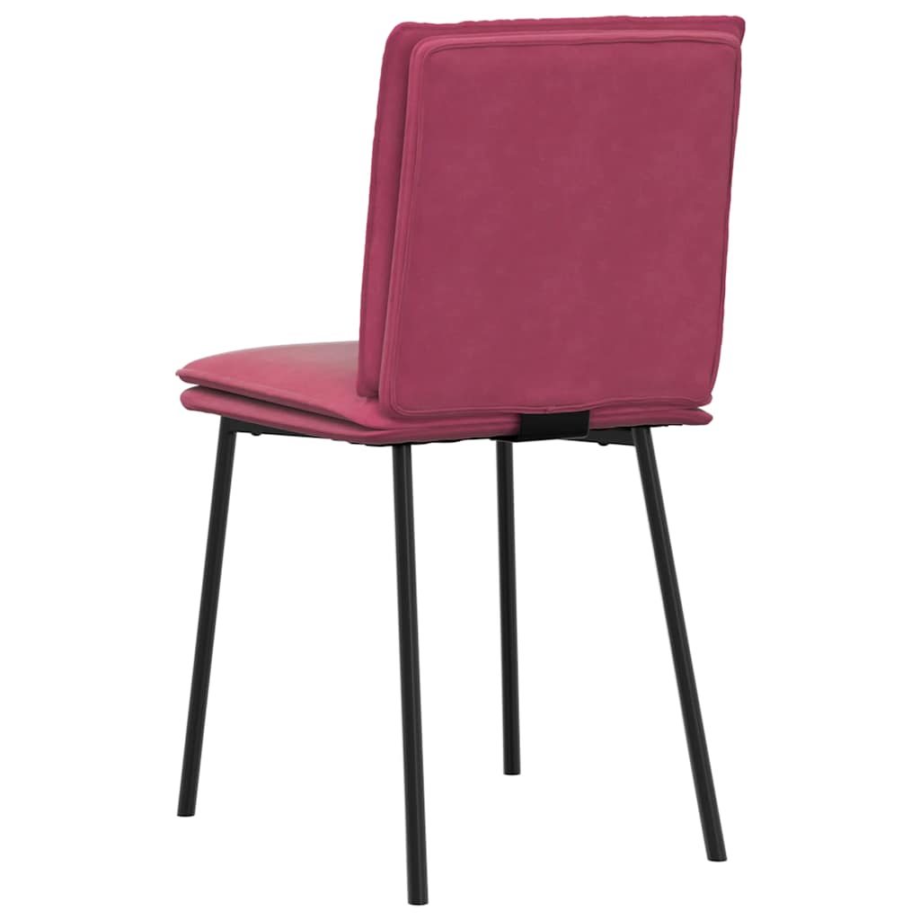 Eetkamerstoelen 4 st fluweel wijnrood
