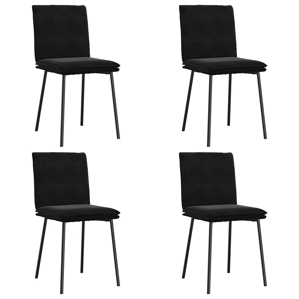 Eetkamerstoelen 4 st fluweel zwart