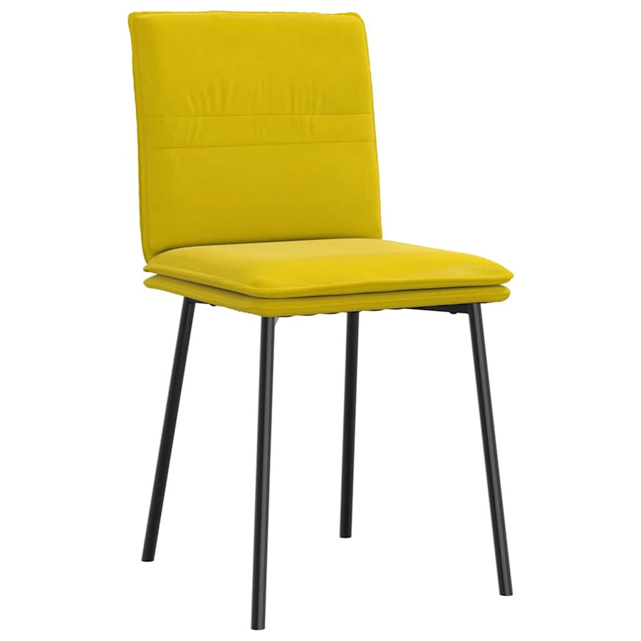 Eetkamerstoelen 4 st fluweel geel