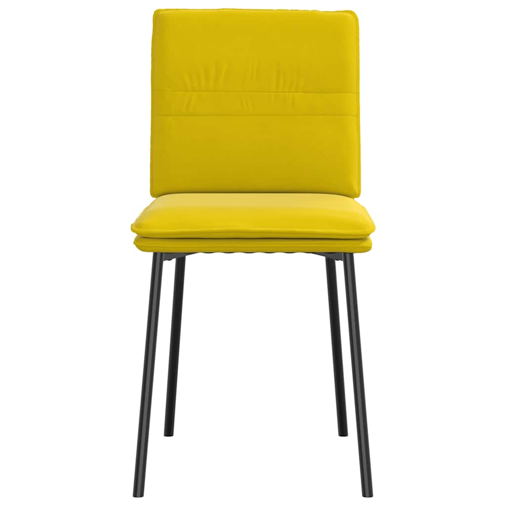 Eetkamerstoelen 4 st fluweel geel
