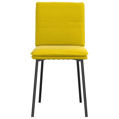Eetkamerstoelen 4 st fluweel geel
