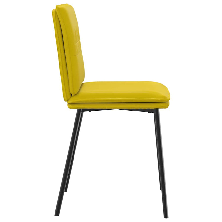 Eetkamerstoelen 4 st fluweel geel