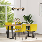 Eetkamerstoelen 4 stuks geel fluweel 45x54x83 cm