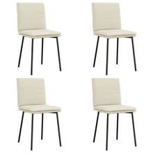 Eetkamerstoelen 4 st fluweel crèmekleurig