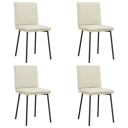 Eetkamerstoelen 4 st fluweel crèmekleurig