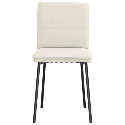 Eetkamerstoelen 4 st fluweel crèmekleurig