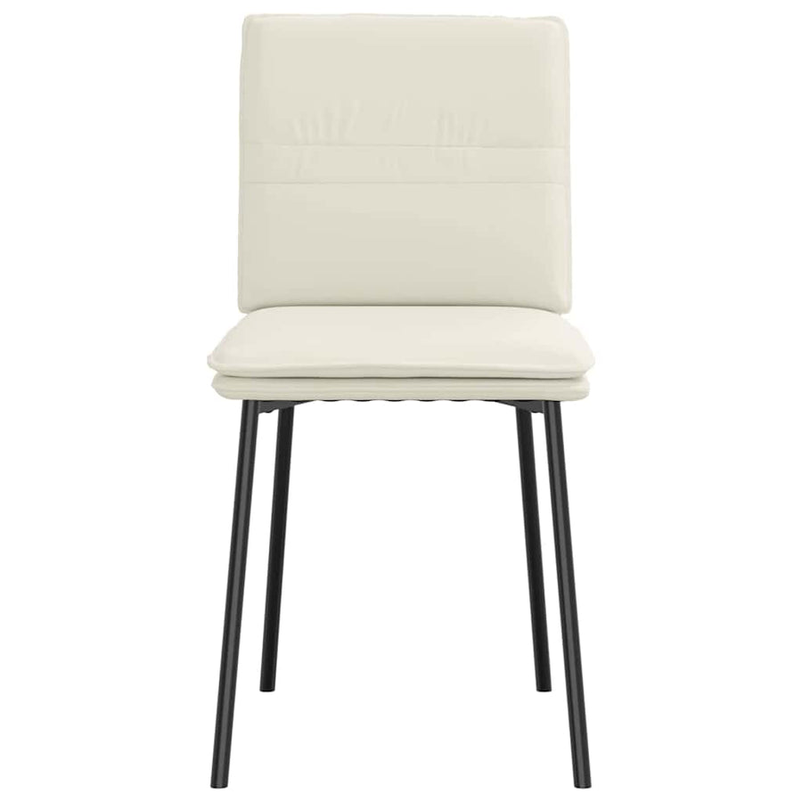 Eetkamerstoelen 4 st fluweel crèmekleurig