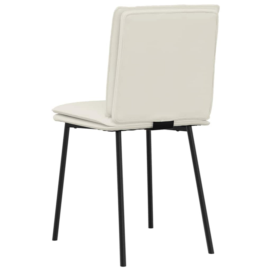 Eetkamerstoelen 4 st fluweel crèmekleurig