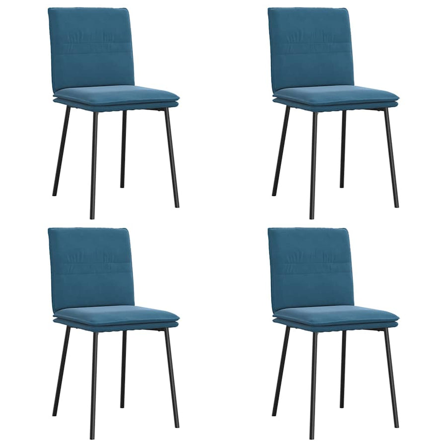 Eetkamerstoelen 4 st fluweel blauw