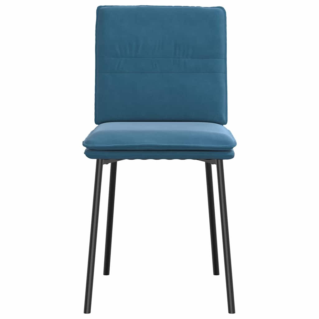 Eetkamerstoelen 4 st fluweel blauw