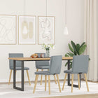 Dining chairs 4 pcs fabric light grey