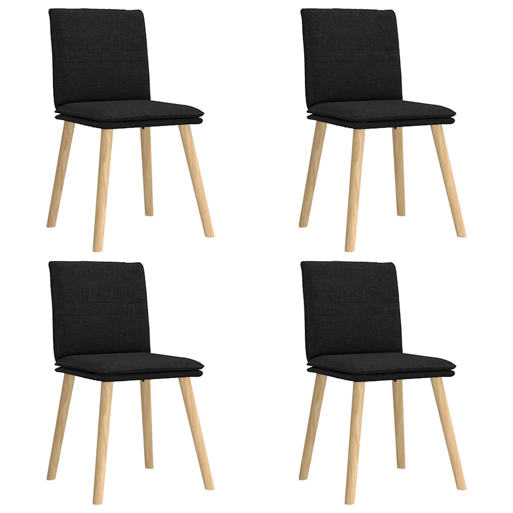 Eetkamerstoelen Stof 4 Zwart