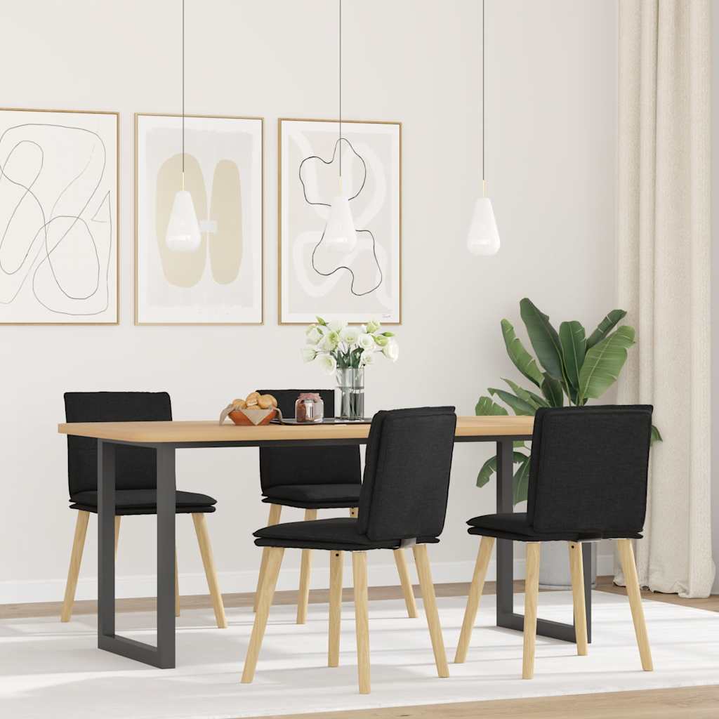 Eetkamerstoelen Stof 4 Zwart