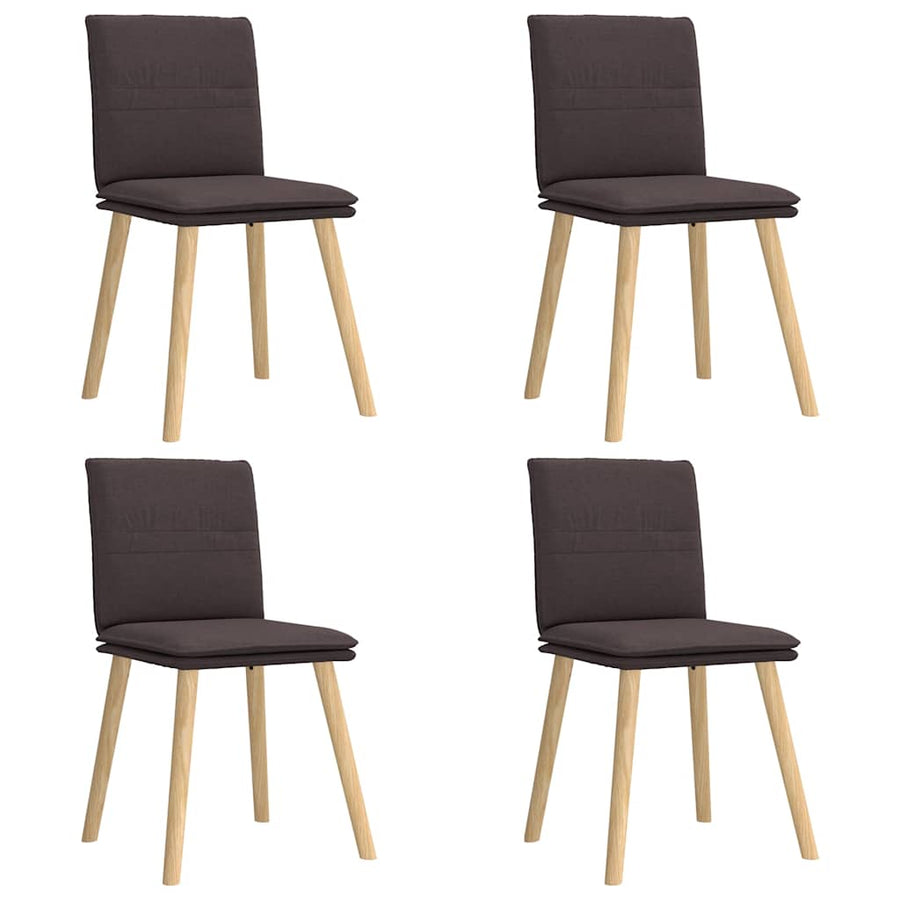 Eetkamerstoelen Stof 4 Donkerbruin
