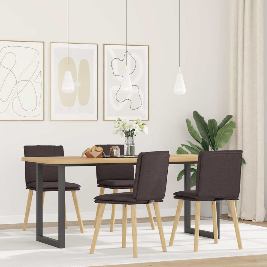 Eetkamerstoelen Stof 4 Donkerbruin
