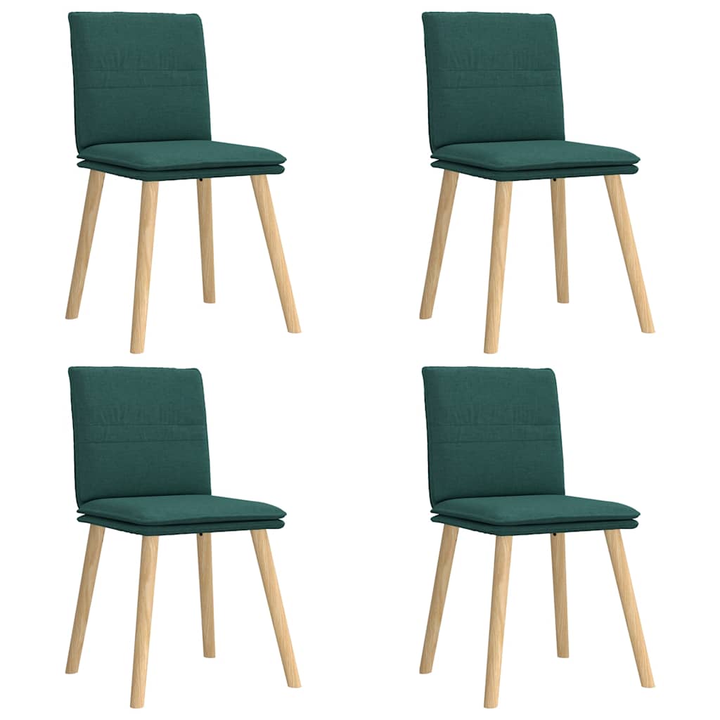 Eetkamerstoelen 4 st stof donkergroen