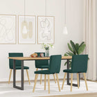 Dining chairs 4 pcs fabric dark green