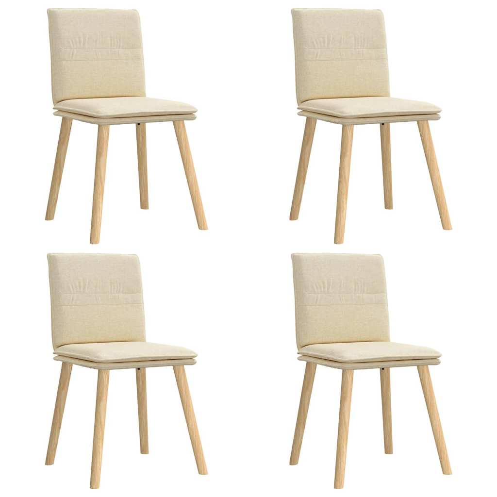 Eetkamerstoelen 4 st stof crèmekleurig