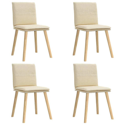 Eetkamerstoelen 4 st stof crèmekleurig