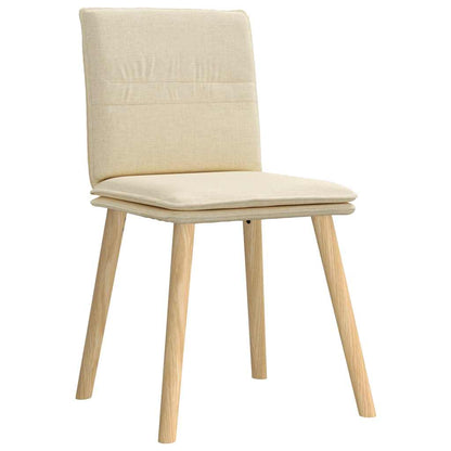 Eetkamerstoelen 4 st stof crèmekleurig
