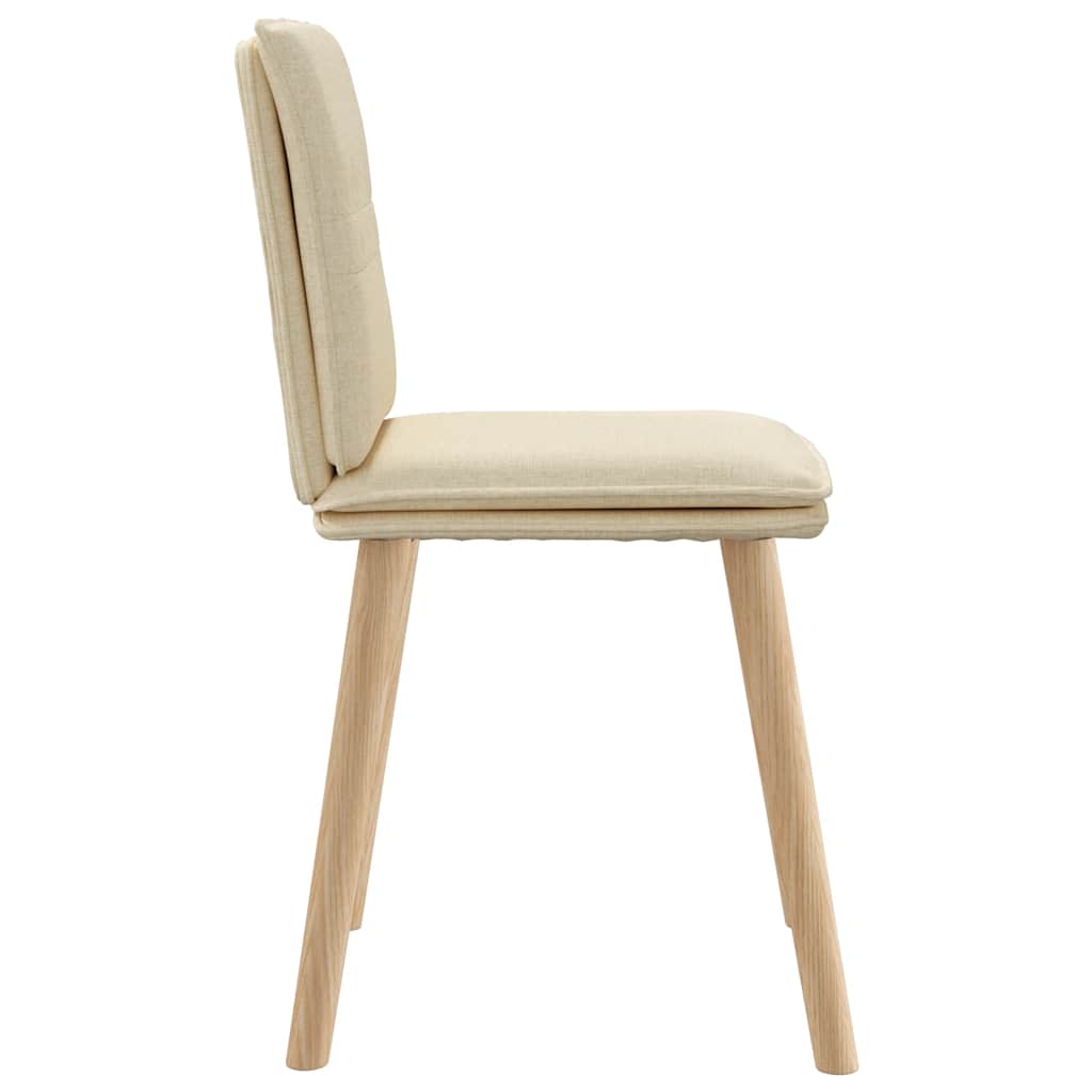 Eetkamerstoelen 4 st stof crèmekleurig