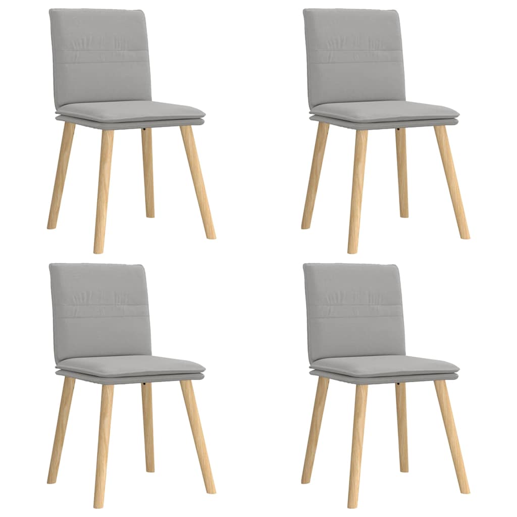 Eetkamerstoelen 4 st stof wolk grijs