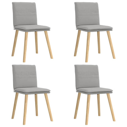 Eetkamerstoelen 4 st stof wolk grijs
