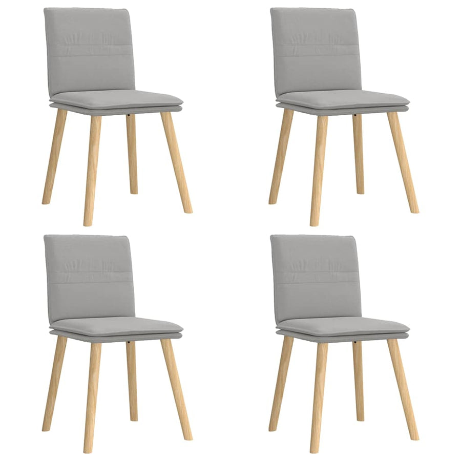 Eetkamerstoelen 4 st stof wolk grijs