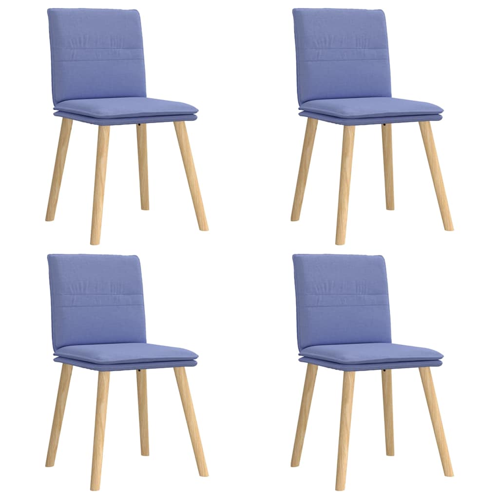 Eetkamerstoelen 4 st stof jeansblauw