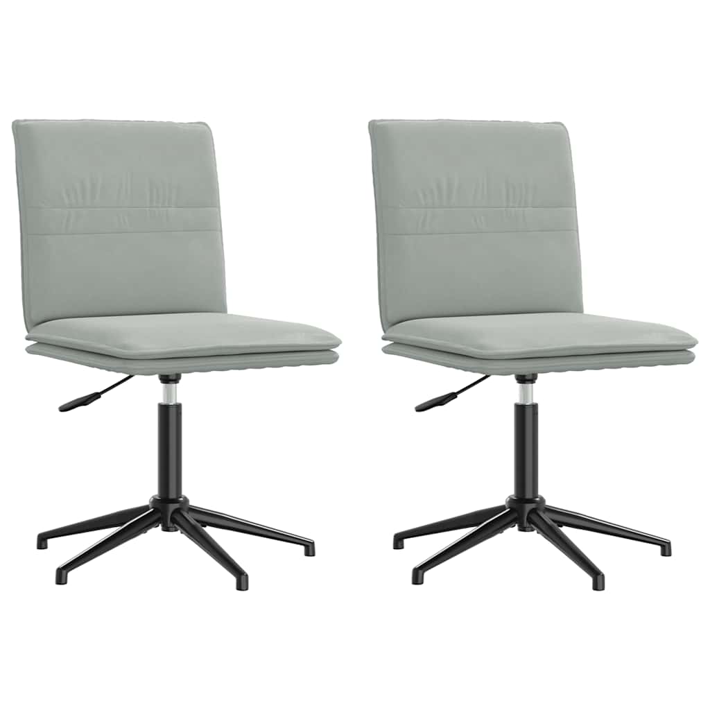 Eetkamerstoelen 2 st fluweel lichtgrijs