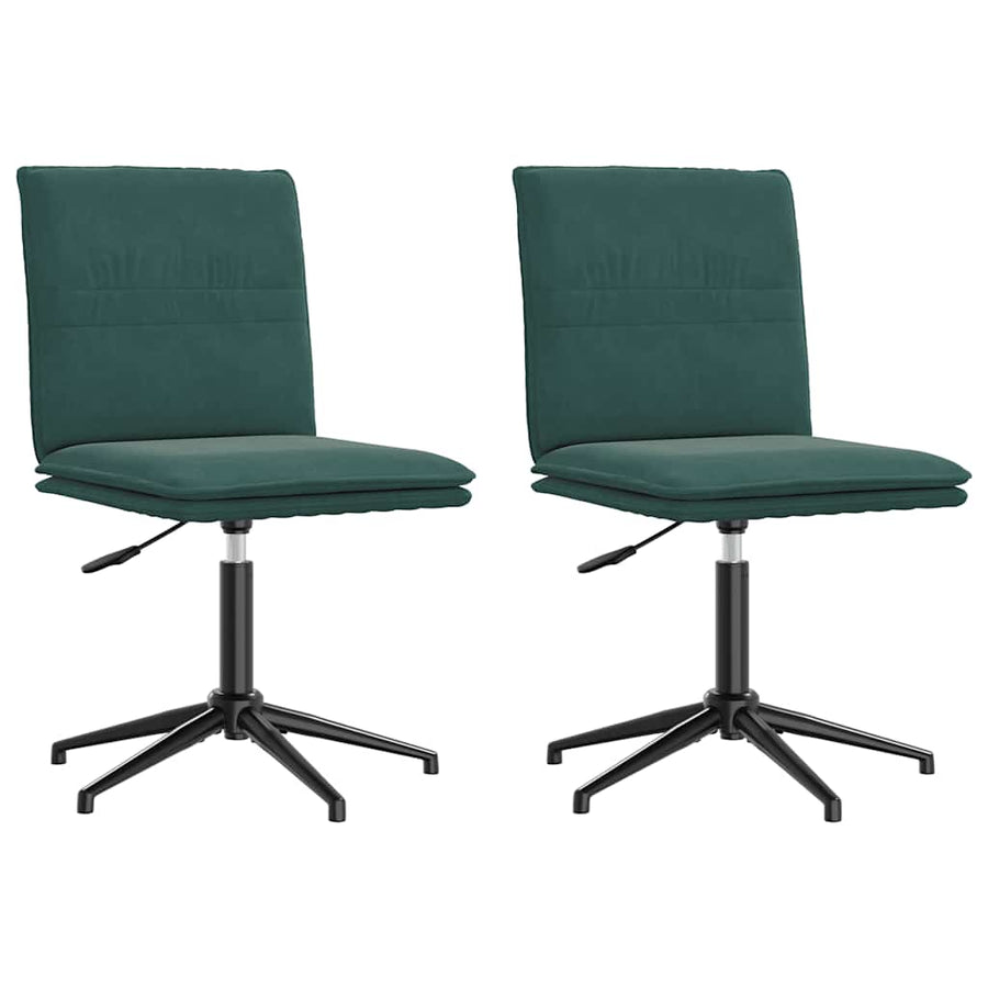Eetkamerstoelen 2 st fluweel donkergroen