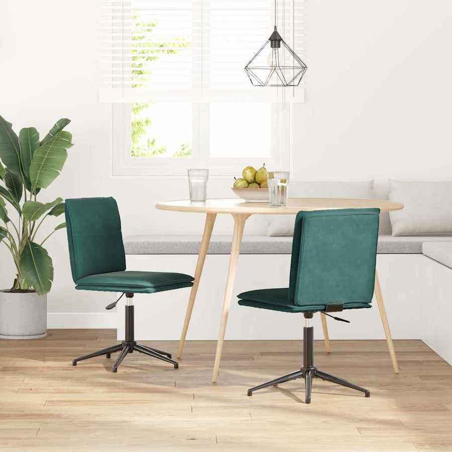 Eetkamerstoelen 2 st fluweel donkergroen