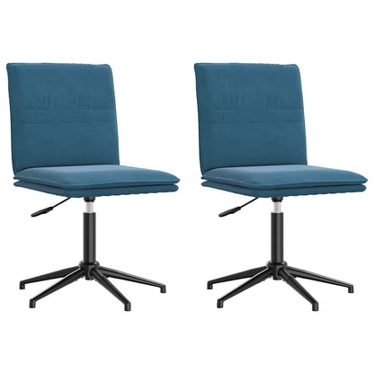 Eetkamerstoelen 2 st fluweel blauw