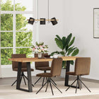 Eetkamerstoelen 4 stuks kunstsuède bruin 46,5x53x84 cm
