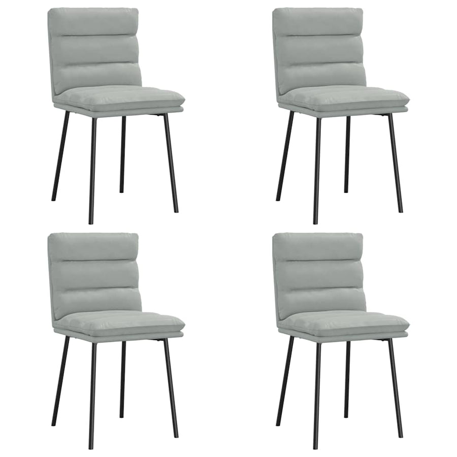 Eetkamerstoelen 4 st fluweel lichtgrijs
