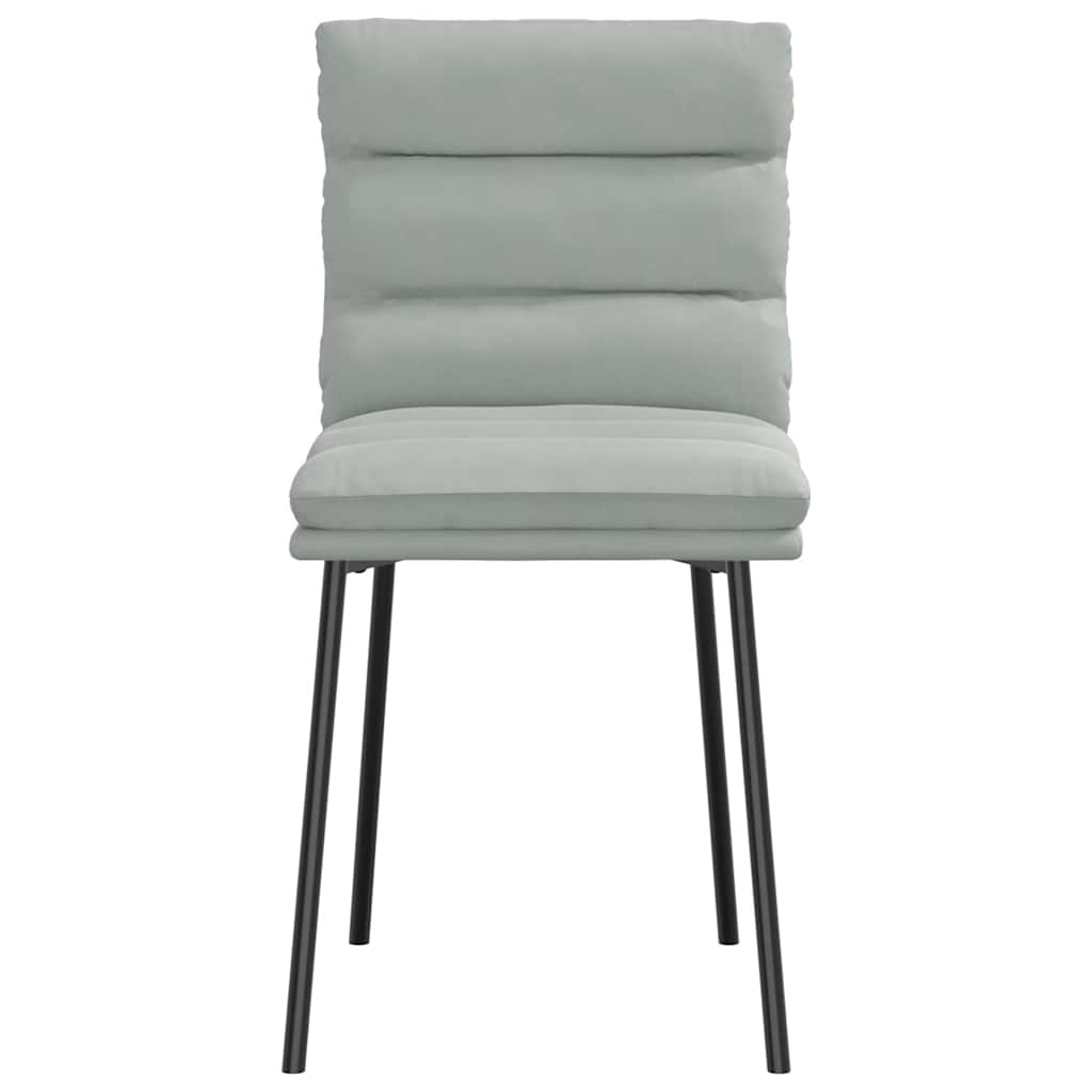 Eetkamerstoelen 4 st fluweel lichtgrijs