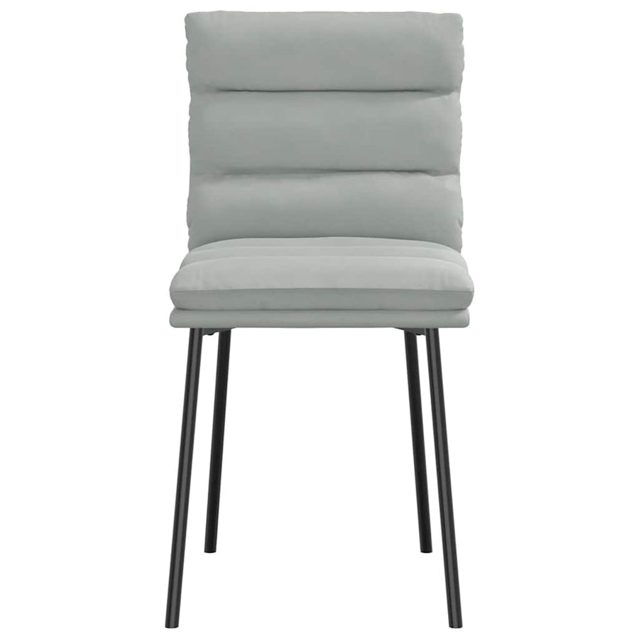 Eetkamerstoelen 4 st fluweel lichtgrijs