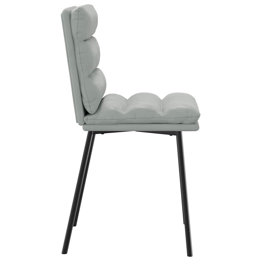 Eetkamerstoelen 4 st fluweel lichtgrijs