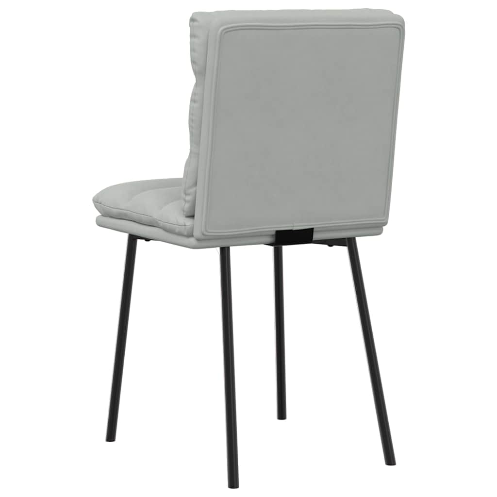 Eetkamerstoelen 4 st fluweel lichtgrijs