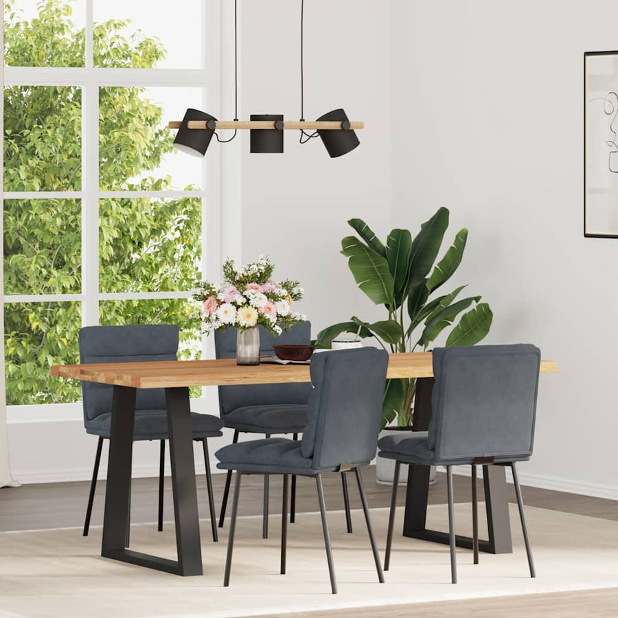 Eetkamerstoelen 4 st fluweel donkergrijs