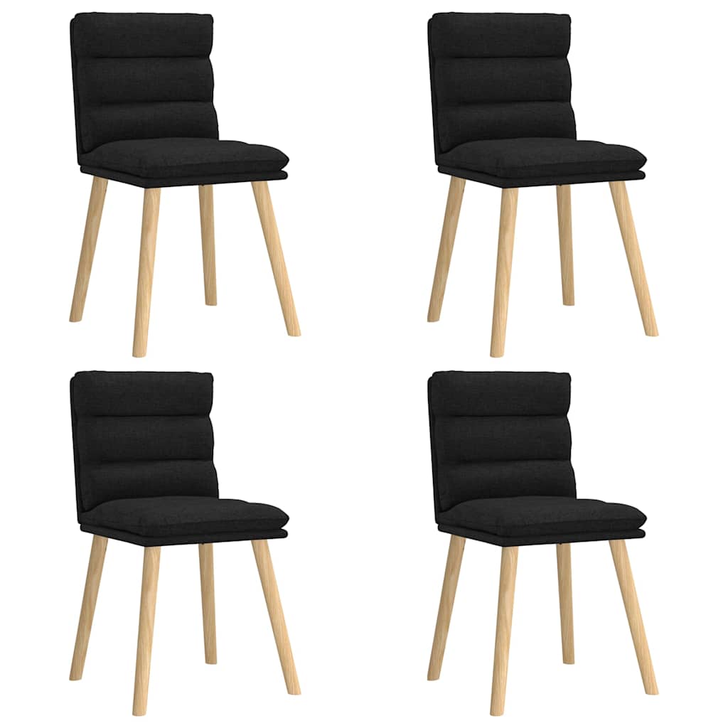 Eetkamerstoelen 4 st stof zwart