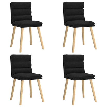 Eetkamerstoelen 4 st stof zwart