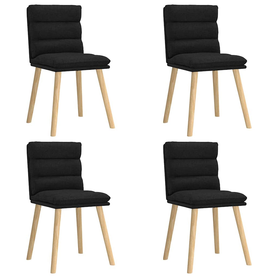 Eetkamerstoelen 4 st stof zwart