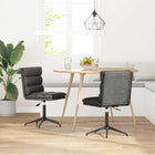 Eetkamerstoelen 2 st kunstleer zwart 44x50x(74-84) cm