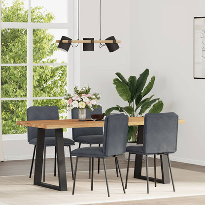 Eetkamerstoelen 4 st fluweel donkergrijs