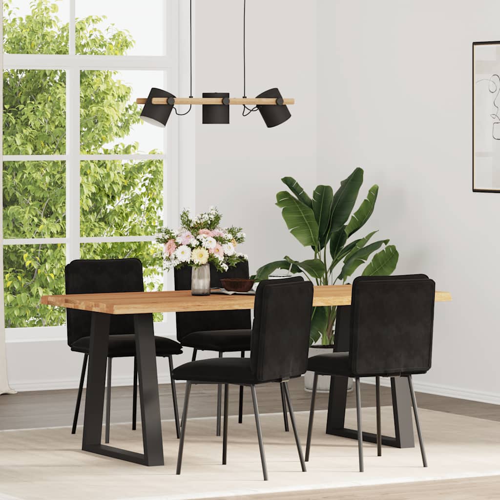 Eetkamerstoelen 4 st fluweel zwart