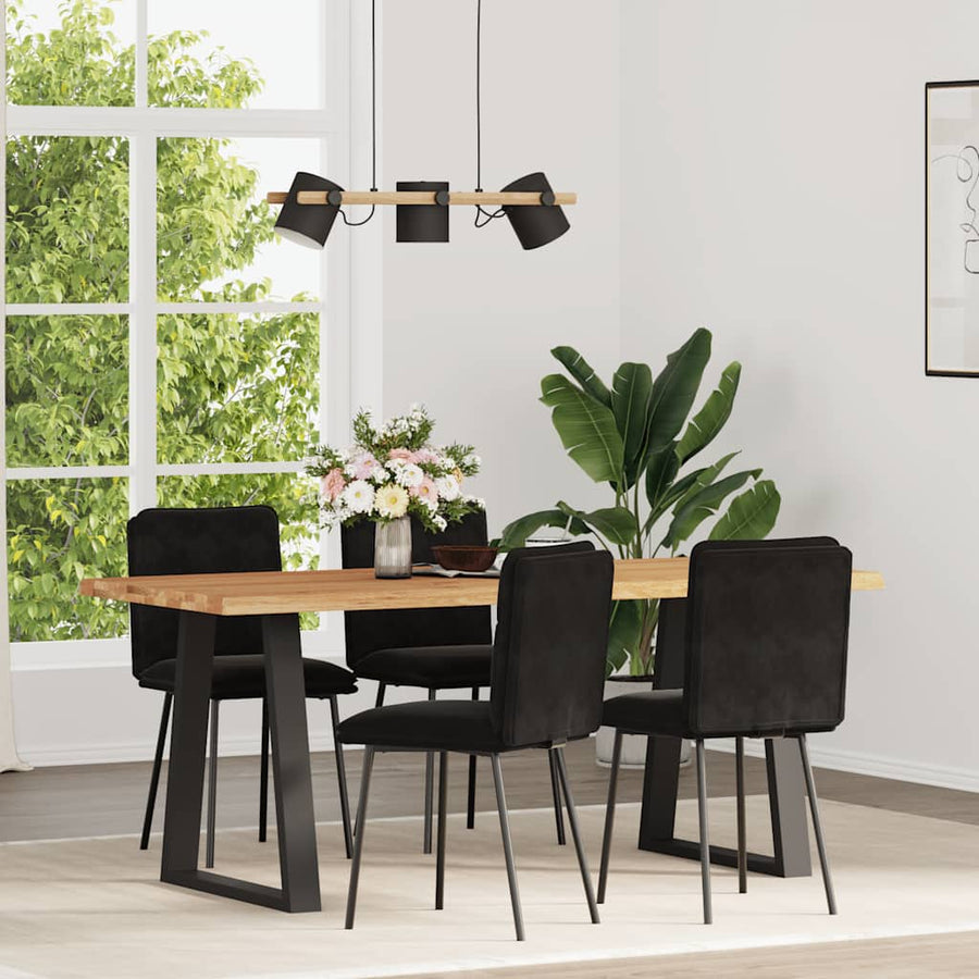 Eetkamerstoelen 4 st fluweel zwart